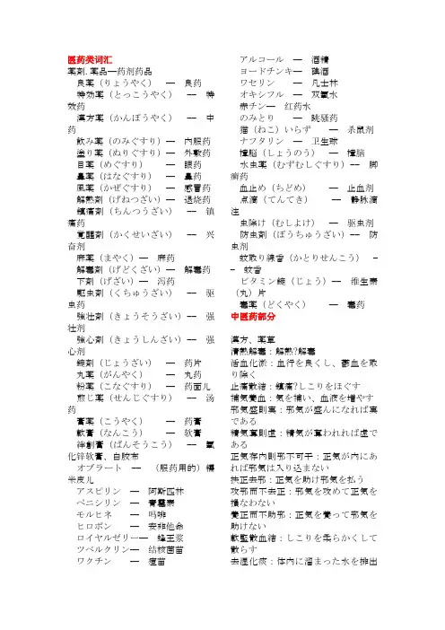 日语词汇大全--医药类