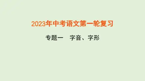 2023中考语文考点复习专题1 字音、字形习题课件(98张PPT)