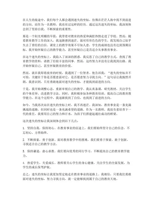 迷失的坐标心得体会教师