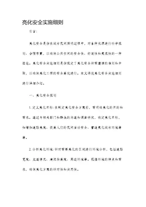 亮化安全实施细则