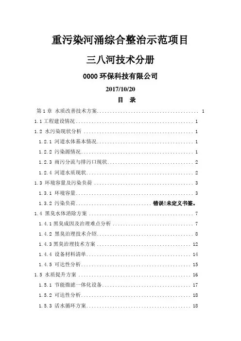 黑臭河涌治理方案