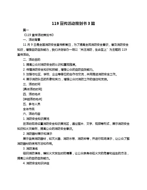 119宣传活动策划书3篇