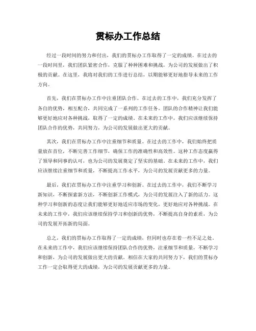 贯标办工作总结