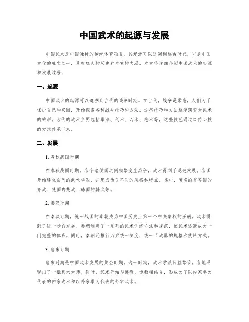 中国武术的起源与发展