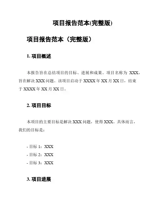 项目报告范本(完整版)