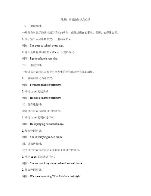雅思口语语法知识点总结