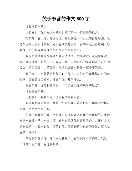 关于东营的作文500字