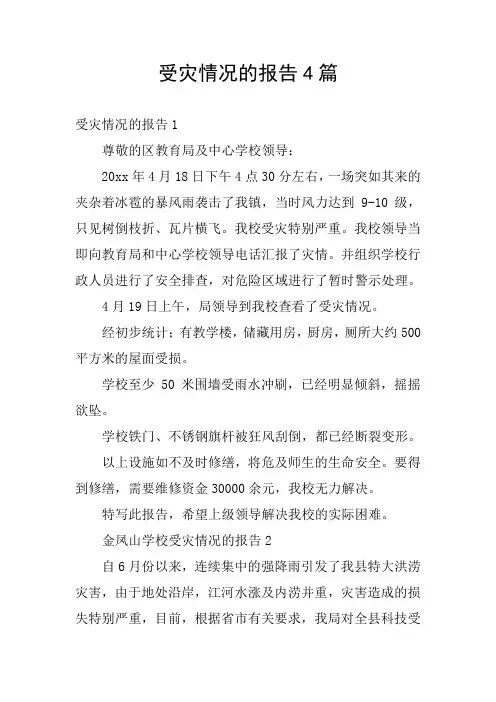 受灾情况的报告4篇