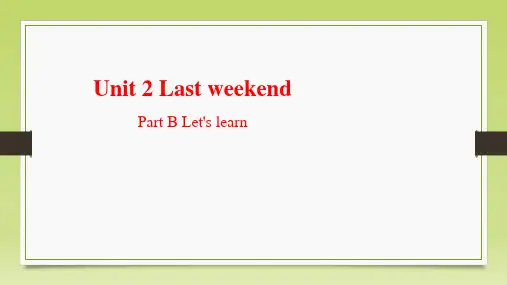 人教PEP版英语六年级下册Unit 2Part B Let's learn课件