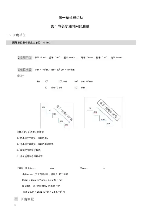 人教版八年级物理上册最全知识点总结