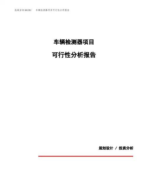 车辆检测器项目可行性分析报告(模板参考范文)