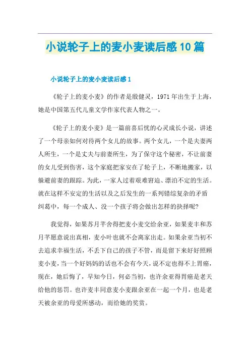 小说轮子上的麦小麦读后感10篇