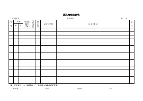 钻探表格