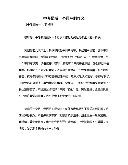 中考最后一个月冲刺作文