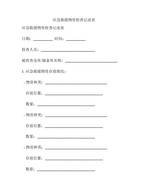 应急救援物资检查记录表