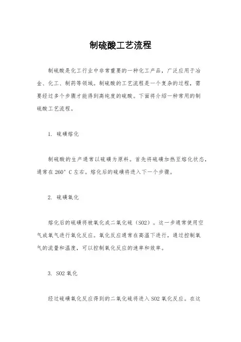 制硫酸工艺流程