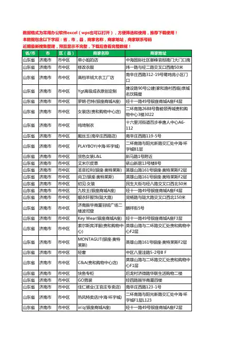 2020新版山东省济南市市中区服装工商企业公司商家名录名单黄页联系电话号码地址大全724家