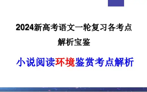 专题04  小说阅读鉴赏环境考点解析(课件)