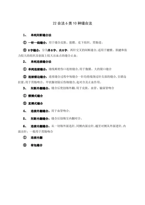 外科各种缝合图解教学设计教案