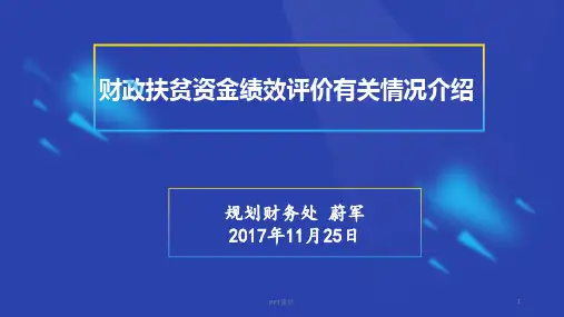 财政扶贫资金绩效评价有关情况介绍  ppt课件