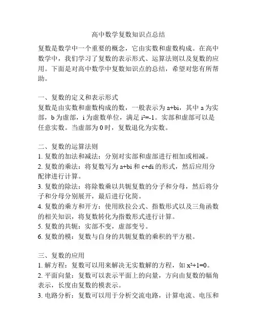高中数学复数知识点总结