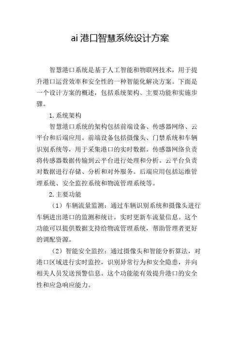 ai港口智慧系统设计方案