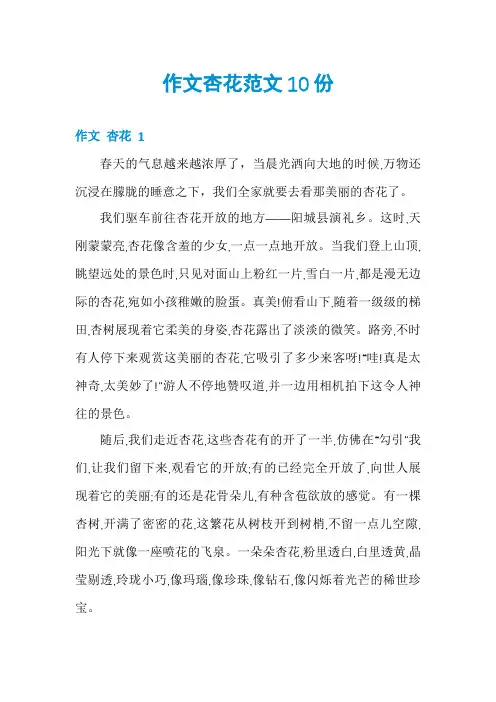 作文杏花范文10份