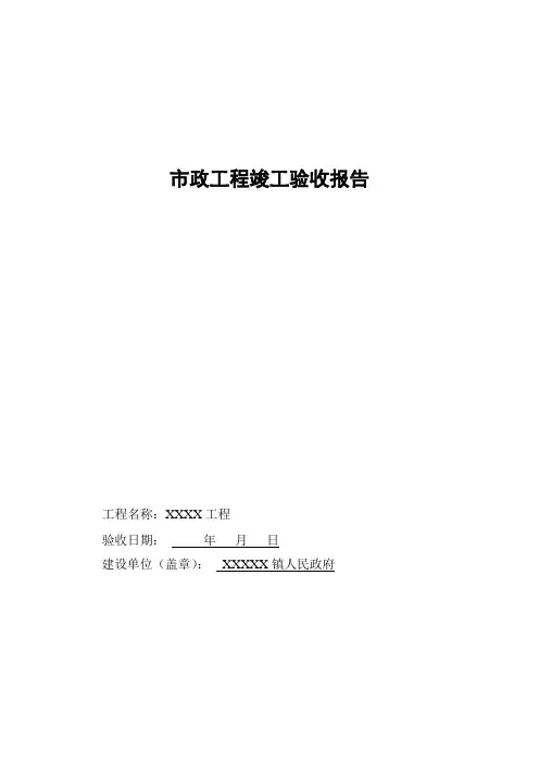 市政工程竣工验收报告(新)
