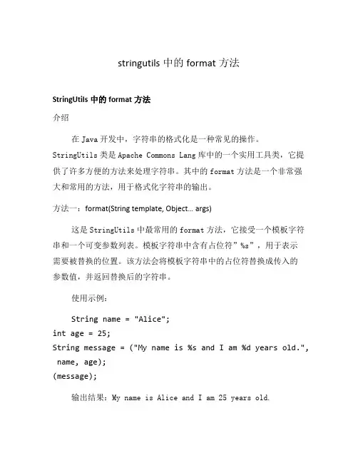 stringutils中的format方法