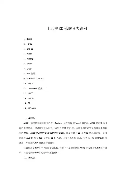 十五种CD碟的分类识别