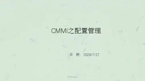 CMMI 3培训_配置管理课件