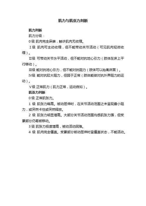 肌力与肌张力判断