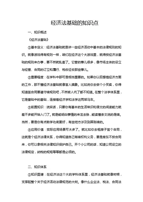 经济法基础的知识点