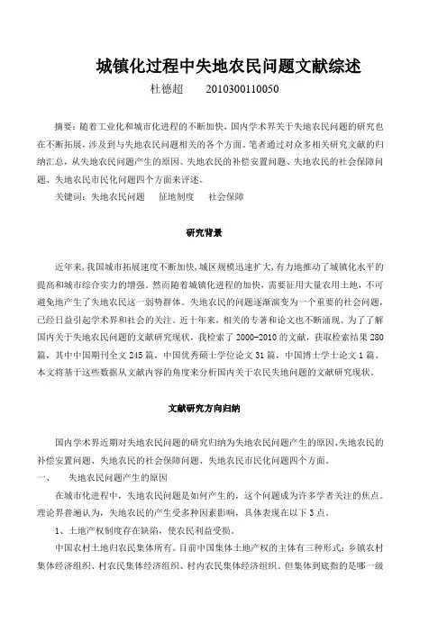 社会问题文献综述