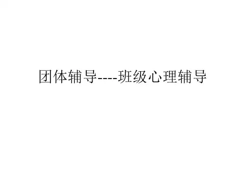 最新团体辅导----班级心理辅导心理教师培训课件