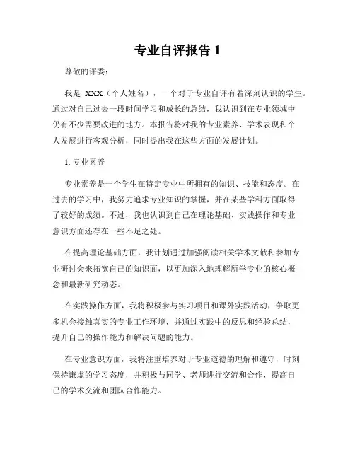 专业自评报告1