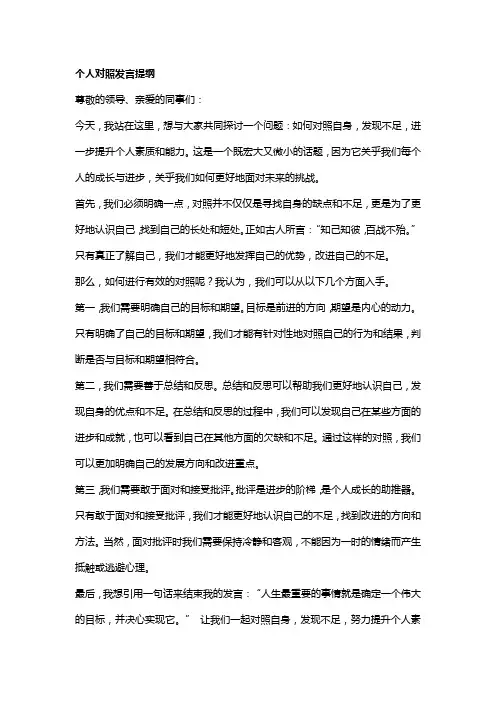 个人对照发言提纲