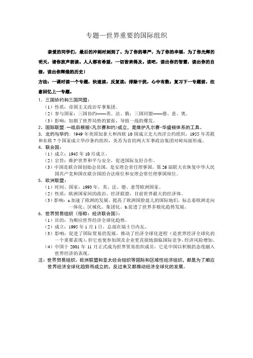 世界重要的国际组织