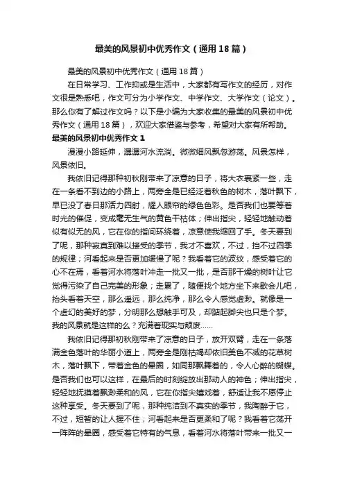 最美的风景初中优秀作文（通用18篇）