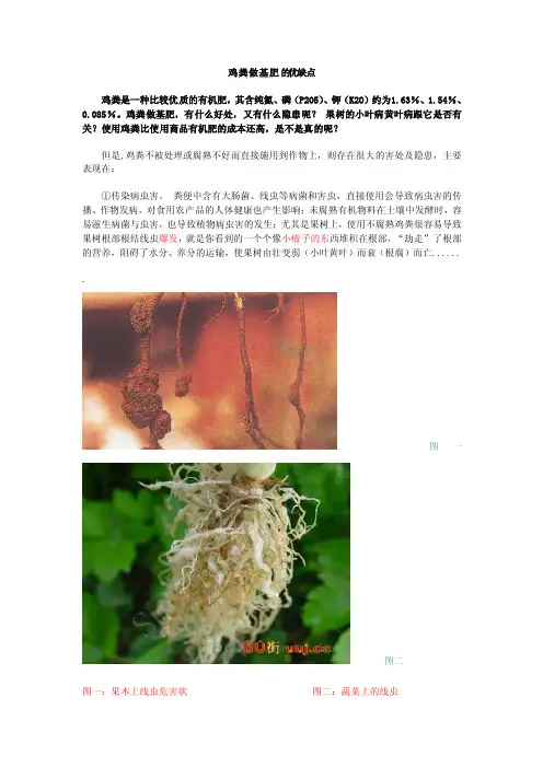 鸡粪做基肥的优缺点