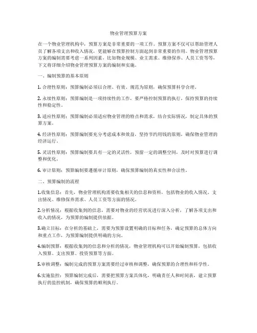 物业管理预算方案
