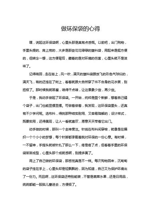 做环保袋的心得