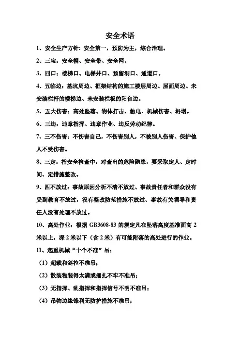 安全术语