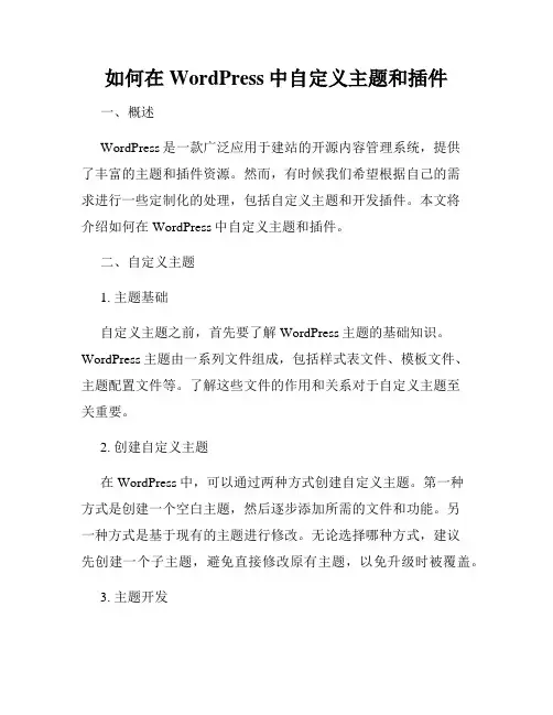 如何在WordPress中自定义主题和插件