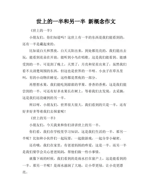 世上的一半和另一半 新概念作文