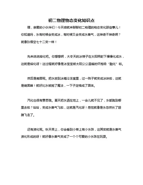 初二物理物态变化知识点