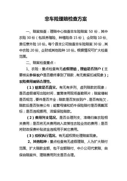 非车险理赔检查方案