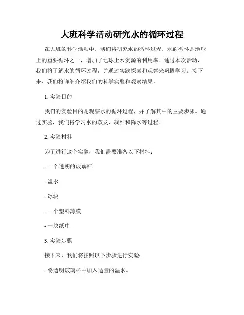 大班科学活动研究水的循环过程