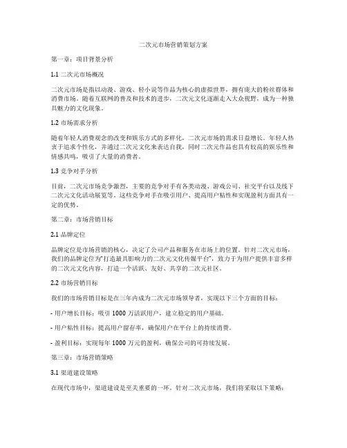 二次元市场营销策划方案