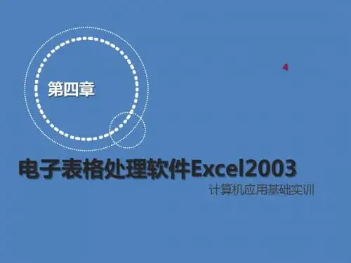 计算机应用基础实训第四章 电子表格处理软件Excel 2003